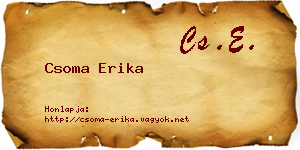Csoma Erika névjegykártya
